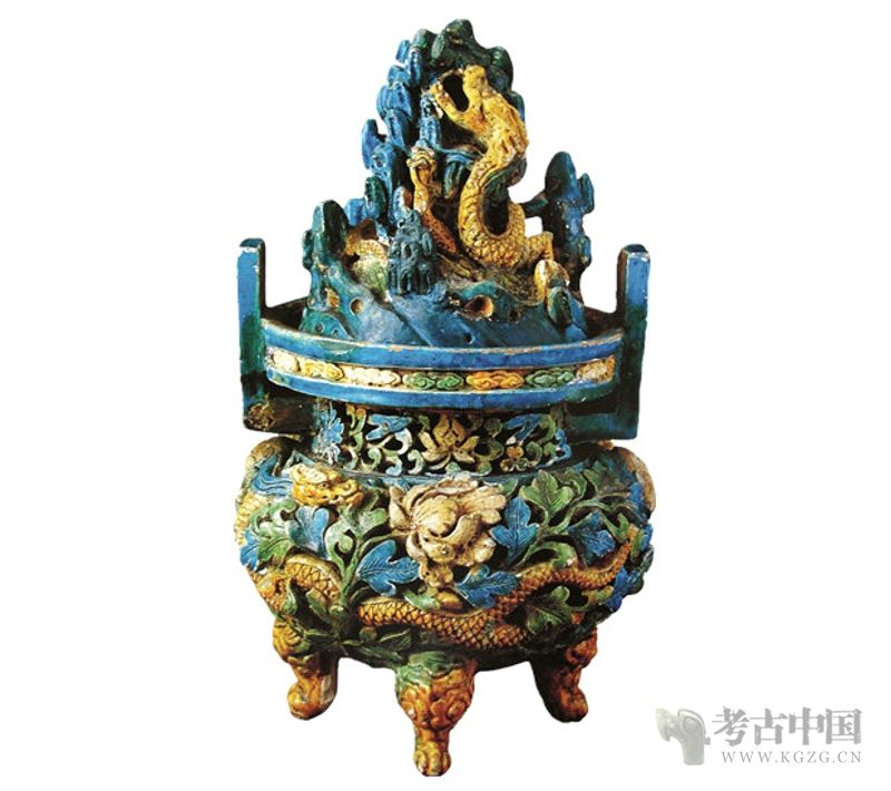 元代· 琉璃三彩龙凤纹熏炉（首都博物馆） - 考古网